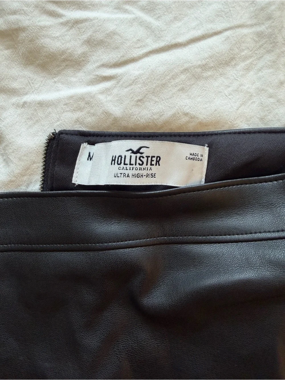 Hollister Black Faux Leather Mini Skirt